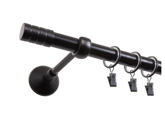 Karnisz pojedynczy Vito I 200 cm czarny mat GO/ON!