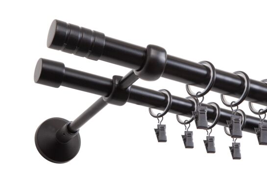 Karnisz podwójny Vito II 200 cm czarny mat GO/ON!