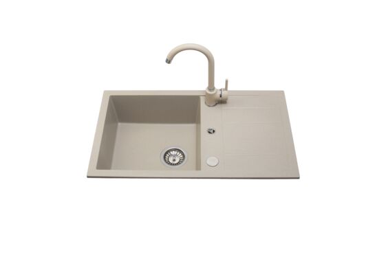 Zlewozmywak granitowy Fox New piasek 76 x 44 cm