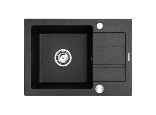 Zlewozmywak granitowy Rodos czarny 68 x 44 cm