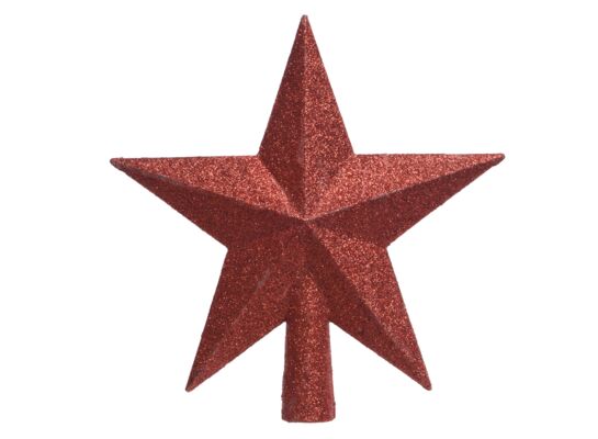 Czubek choinkowy brokatowy gwiazda czerwona