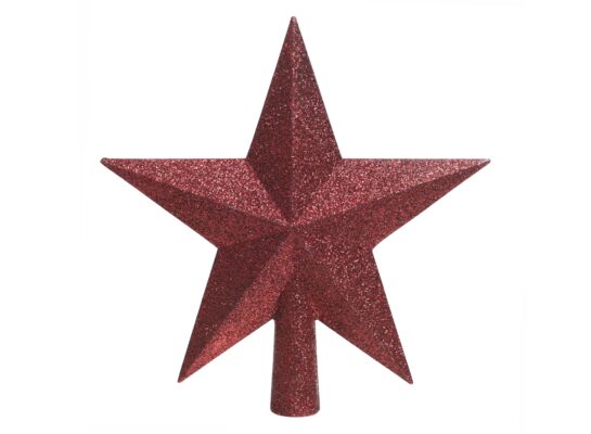 Czubek choinkowy brokatowy gwazda bordowa