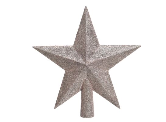 Czubek choinkowy brokatowy gwiazda różowa