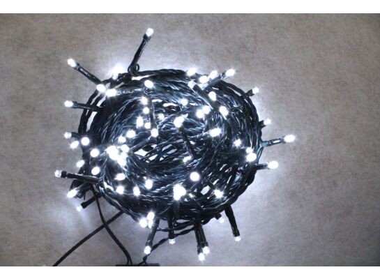Lampki łańcuch świetlny zewnętrzny 100 LED 5 m zimny biały
