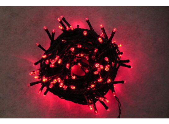 Lampki łańcuch świetlny zewnętrzny 100 LED 5 m czerwone