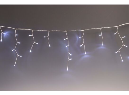 Lampki zewnętrzne kurtyna sople zwis 10/15/25 cm 520 LED zimny biały