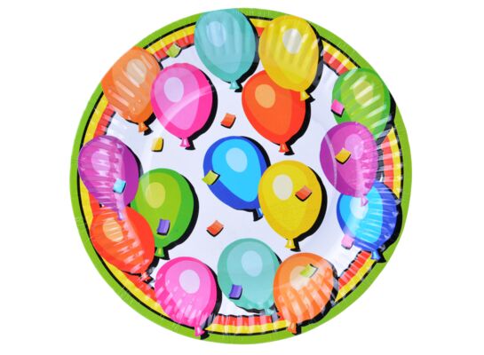 Talerz kolorowe party papierowy średni 