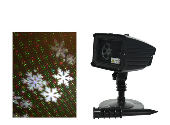 Projektor LED laser punkciki i kształty ciepły biały