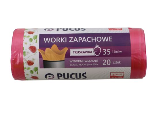 Worek zapachowy na śmieci LDPE Truskawka 35 l 20 szt. Pucuś