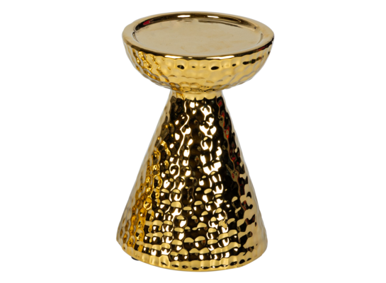 Świecznik ceramiczny 19,5 cm złoty
