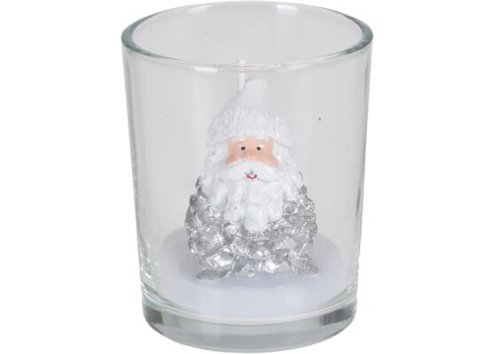 Świeczka w szkle srebrna 6,7 x 5,5 cm