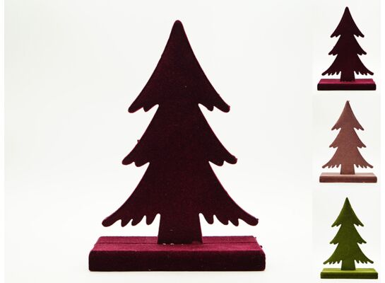 Figurka drewniana flokowana Choinka 26 cm