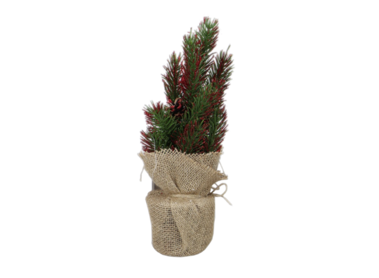 Choinka dekorowana w jucie 30 cm mix