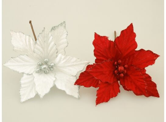 Poinsecja na piku 19 cm mix