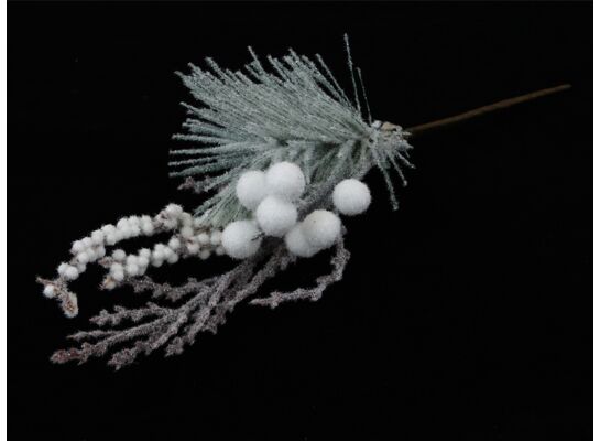 Gałązka ozdobna 29 cm ośnieżona