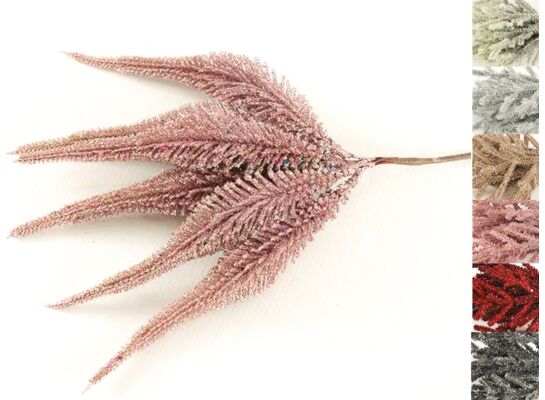 Bukiet liści brokatowych 26 cm mix