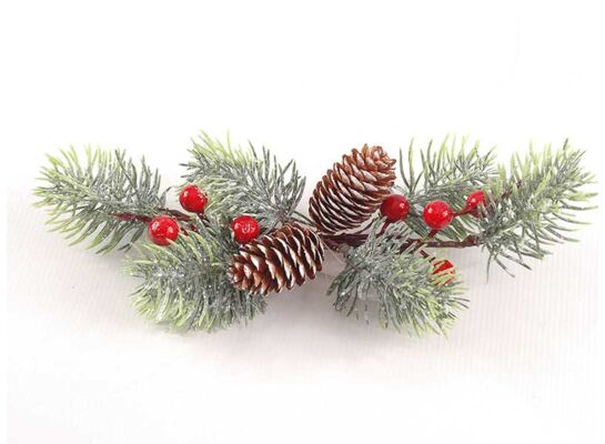 Stroik z szyszkami i jarzębiną 29 cm