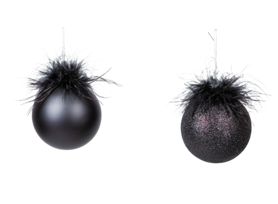 Bombka szklana czarna 8 cm