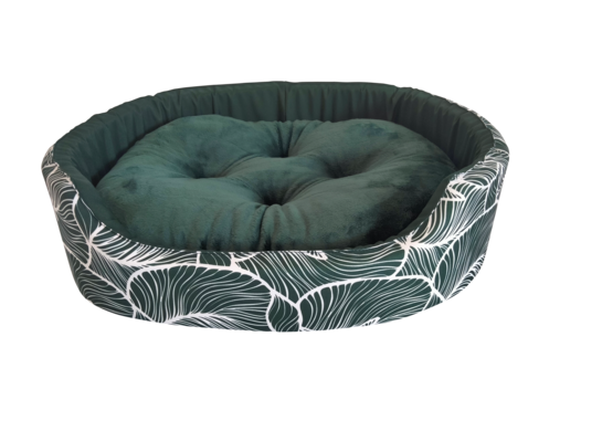 Legowisko niskie S zielone w monstery