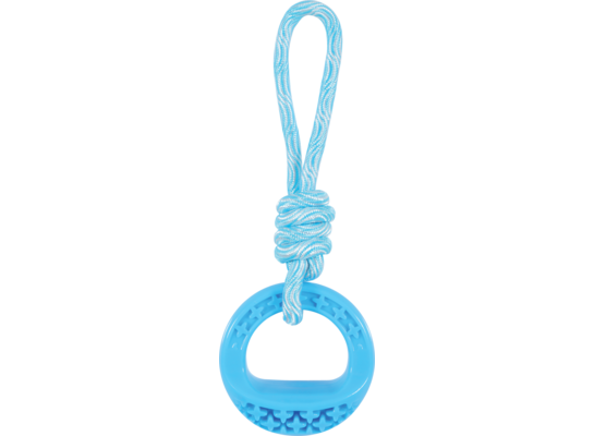 Zabawka TPR SAMBA okrągła ze sznurem 26 cm niebieska ZOLUX