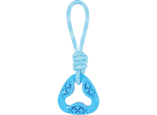 Zabawka TPR SAMBA trójkątna ze sznurem 26 cm niebieska