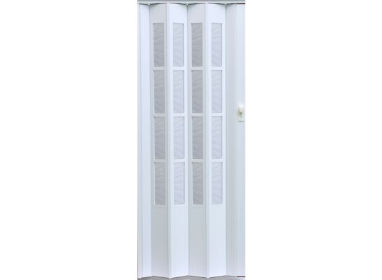 Drzwi harmonijkowe CRYSTALLINE GLASS 011 86 x 203 cm biały