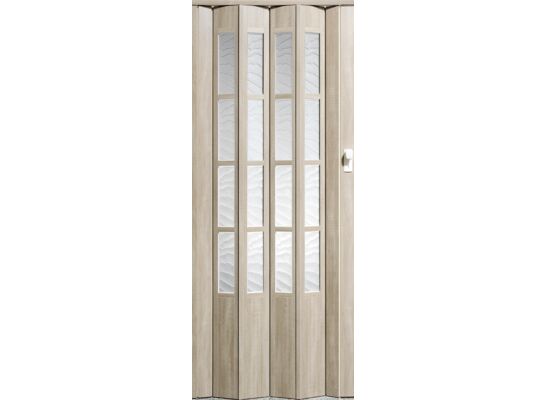 Drzwi harmonijkowe CRYSTALLINE GLASS 330 86 x 203 cm dąb srebrny