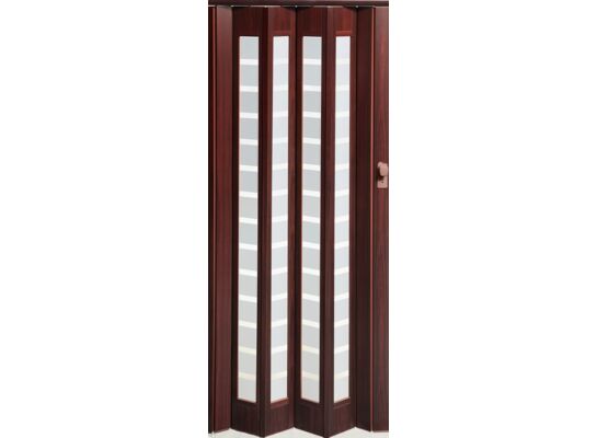 Drzwi harmonijkowe SILVER SQUARE 9324 86 x 203 cm mahoń