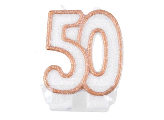 Świeczka jubileuszowa 50 14 cm złoty