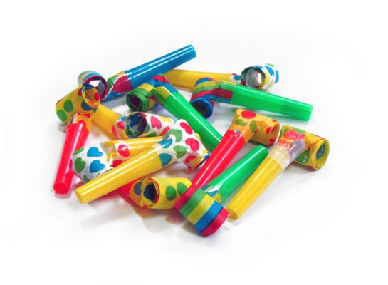 Gwizdki 6 sztuk wielokolorowe