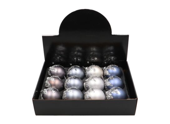 Bombka szklana zdobiona 8 cm mix