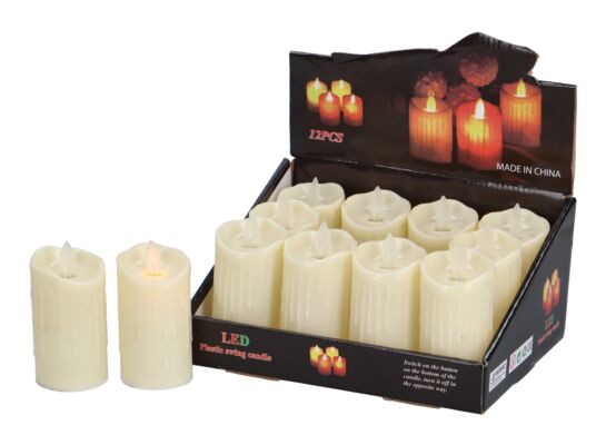 Świeczka LED ruchomy płomień 9 cm ciepły biały