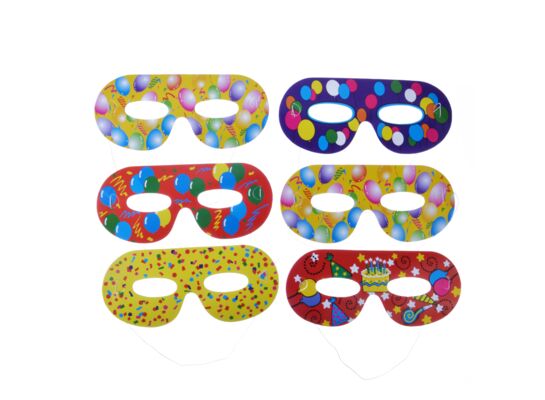 Maski imprezowe 6 sztuk wielokolorowe
