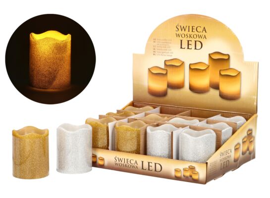 Świeczka dekoracyjna LED 9 cm srebrna/złota