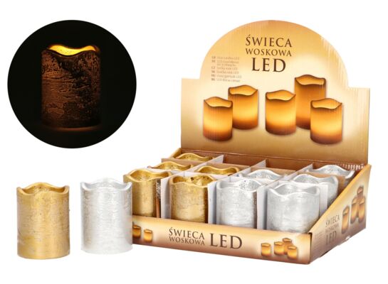 Świeczka dekoracyjna LED 9 cm srebrna/złota