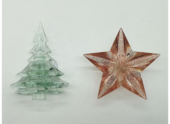 Przyssawka choinka/gwiazda LED 10 cm stałe kolorowe światło