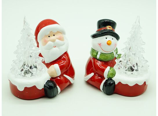 Figura bałwan/mikołaj LED ceramika