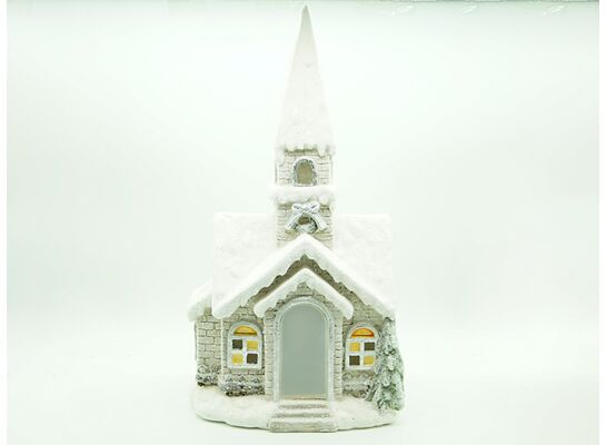 Domek ceramiczny LED płonące ciepłe białe światło