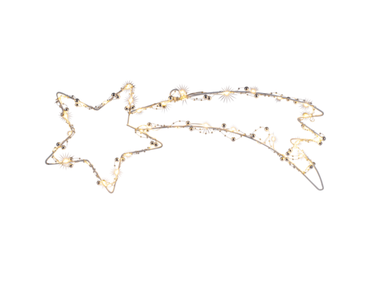 Gwiazda z ogonem 40 LED stałe światło ciepły biały