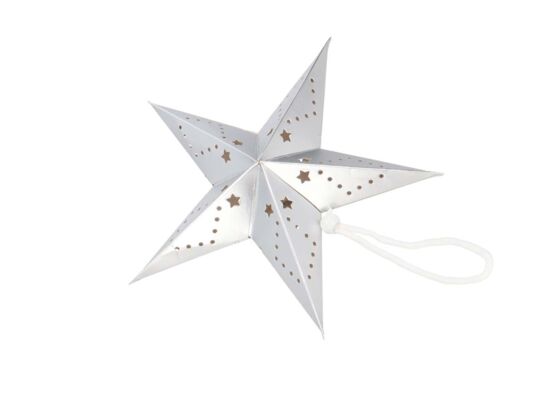 Gwiazda papierowa do zawieszenia 5 LED stałe ciepłe białe światło 35 cm