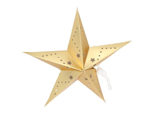 Gwiazda papierowa do zawieszenia 5 LED stałe ciepłe białe światło 25 cm