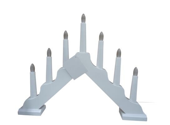 Świecznik adwentowy drewniany 7 LED ciepłe białe światło