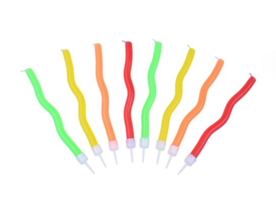 Świeczka zig zag 20 cm mix