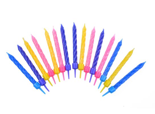 Świeczka urodzinowa kolor 14 cm mix