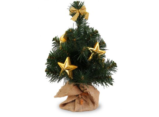 Choinka sztuczna dekorowana na pieńku 30 cm