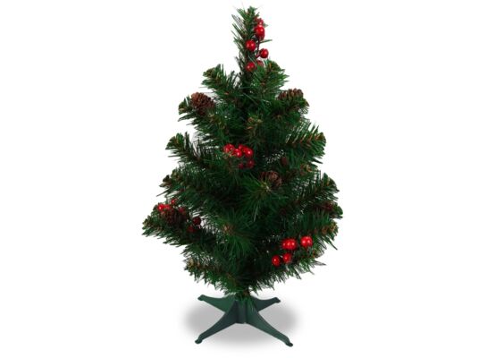 Choinka sztuczna dekorowana jarzębiną i szyszkami 45 cm