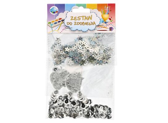 Zestaw do zdobienia srebrny