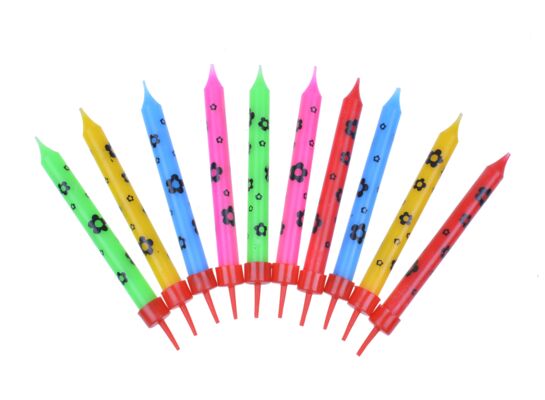 Świeczka urodzinowa - kwiat 18,5 cm mix