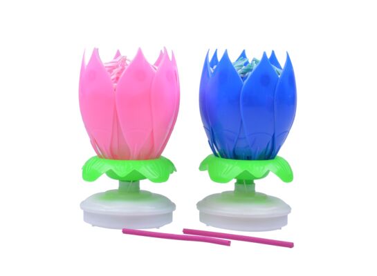 Świeczka grająco tańcząca z fontanną 7 cm mix