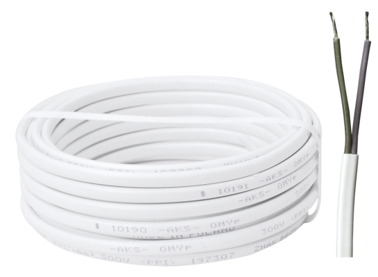 Przewód OMYP 2 x 1 10 m biały AKS Zielonka